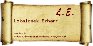 Lokaicsek Erhard névjegykártya